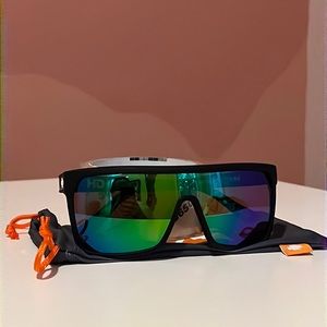 Spy Flynn Sunglasses in Matte Black w/ Happy Bronze with Green Spectra Mirror